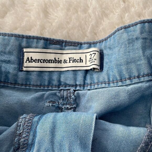 Abercrombie And Fitch High Waisted Jean Shorts With Tie Size 27 - Picture 3 of 7
